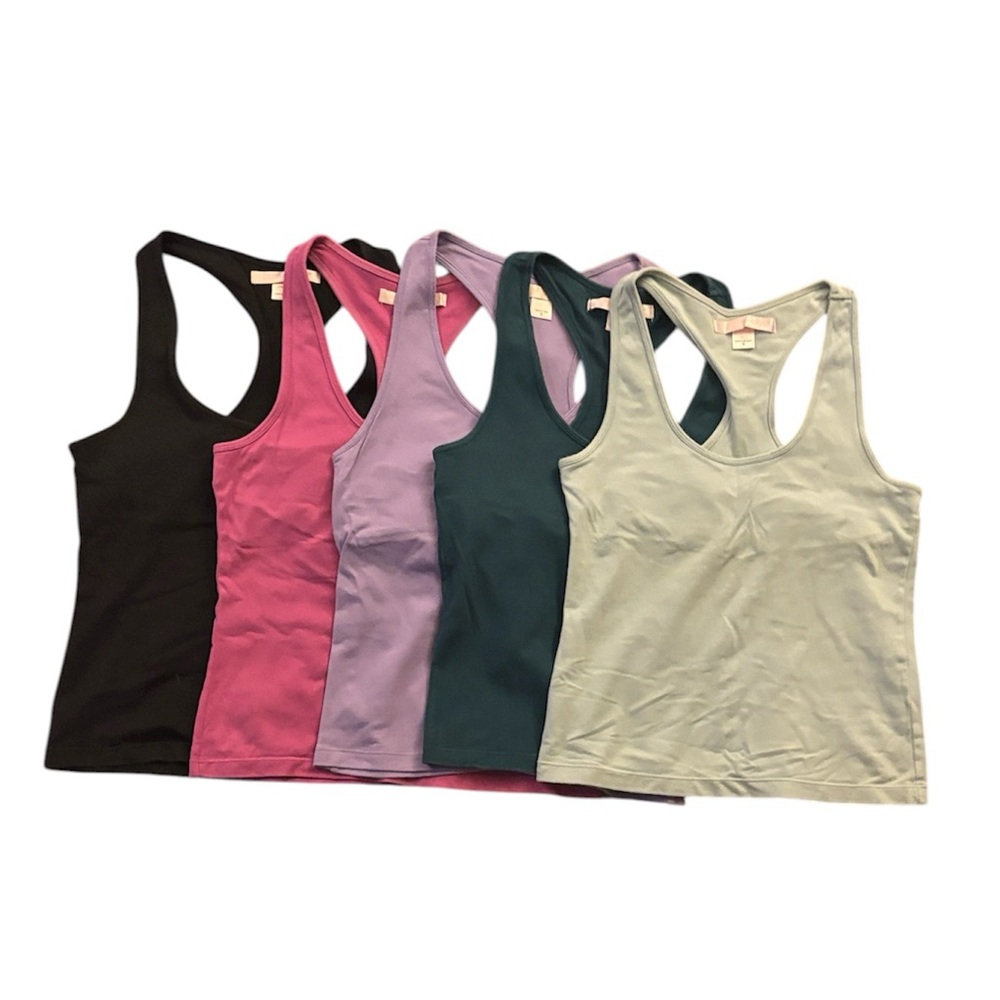 VICTORIA’s SECRET Bundle (5) Vintage Racerback Shelf Bra Tank Tops, size S